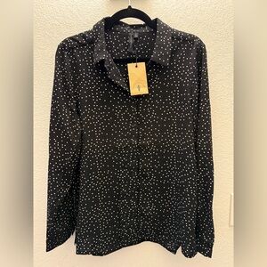 Knot Sisters polka dot button up, large